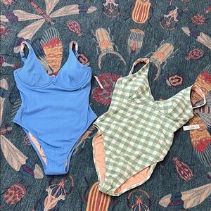 Gorgeous NWT set of 2 top rated underwire open back Madewell Swimsuits XS